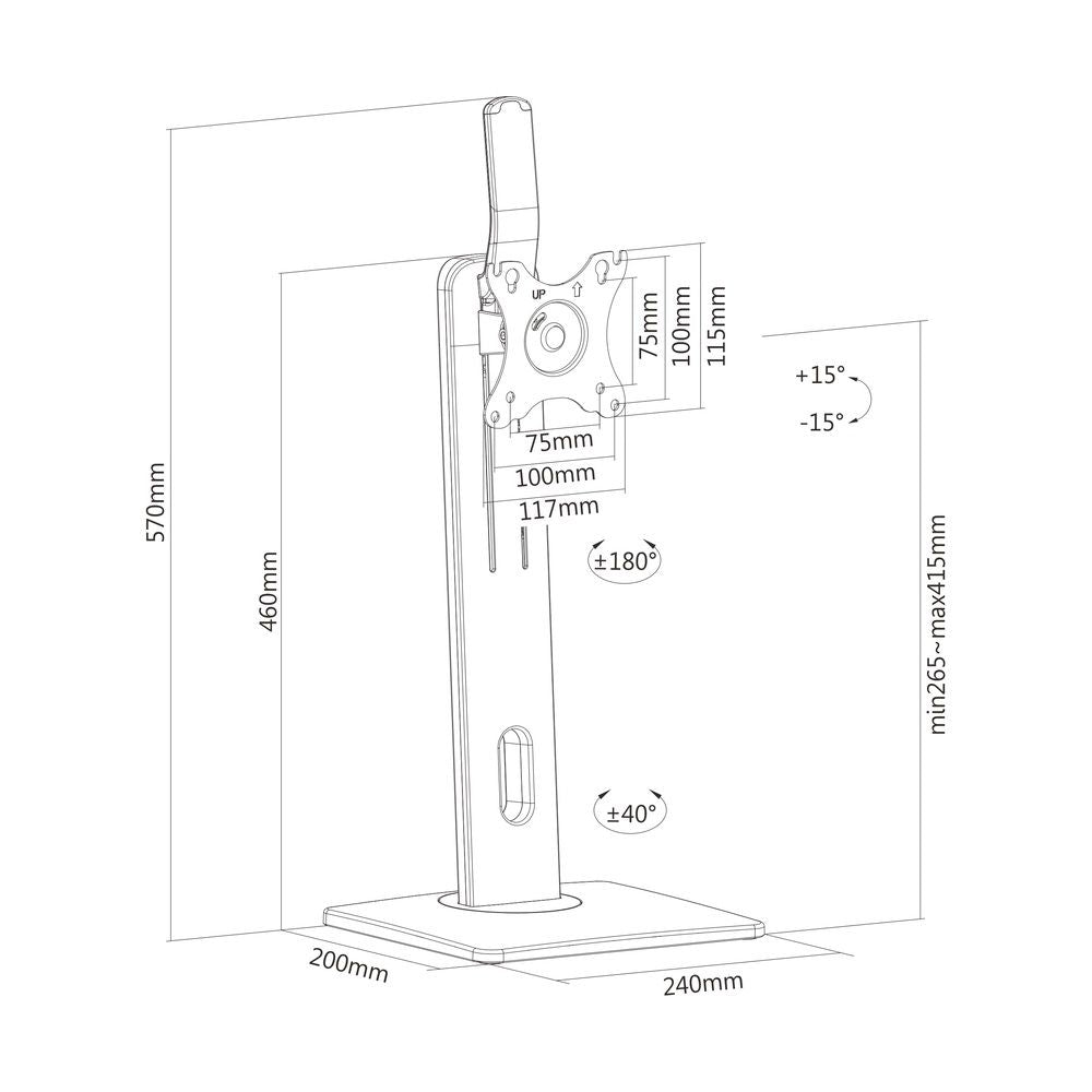 Flexboard Monitor Stand โ Portrait & Landscape, Height-Adjustable